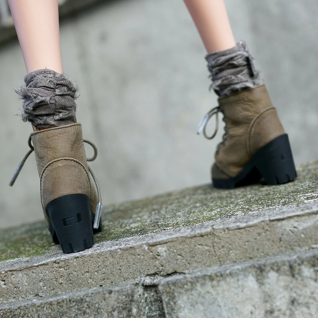 KL Secret Stuff Lace Boots (Khaki)