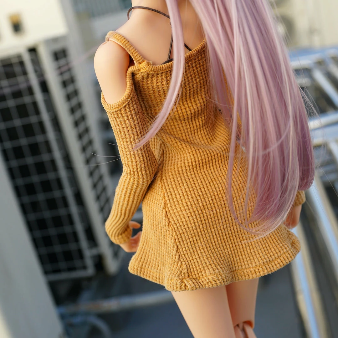 D2 Cold Shoulder Sweater (Beam Me Up Yellow) Secret Stuff