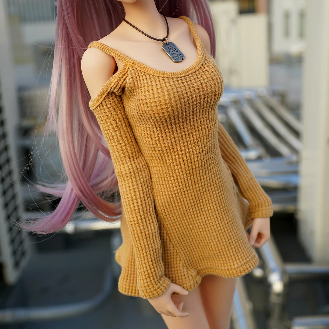 D2 Cold Shoulder Sweater (Beam Me Up Yellow) Secret Stuff