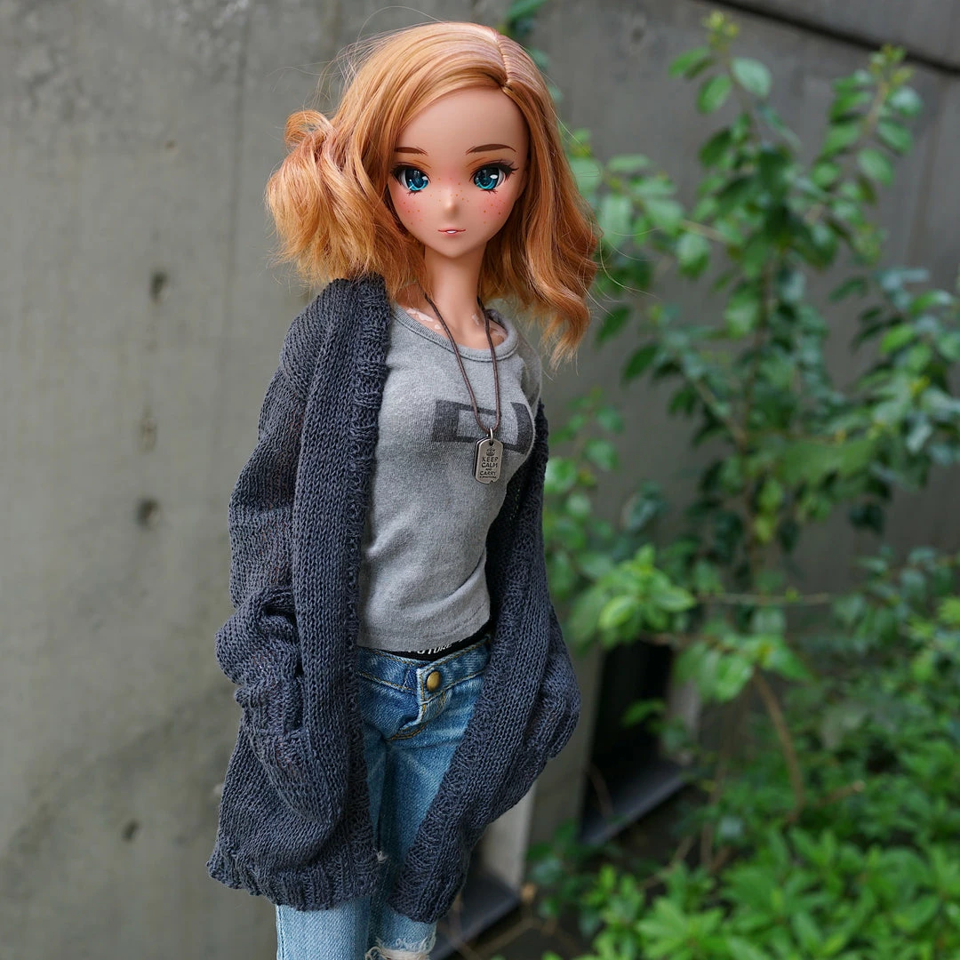 D2 Baggy Knit Cardigan (Ash Blue) Apparel