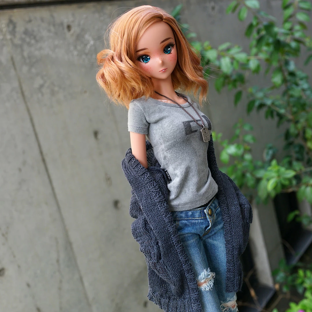 D2 Baggy Knit Cardigan (Ash Blue) Apparel