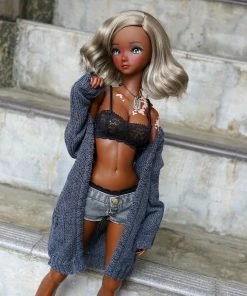 D2 Baggy Knit Cardigan (Ash Blue) Apparel