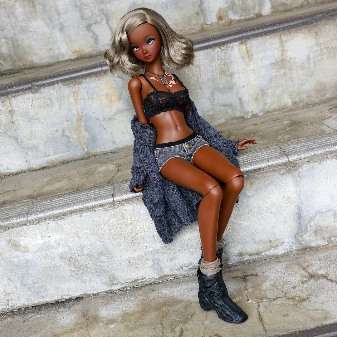 D2 Baggy Knit Cardigan (Ash Blue) Apparel