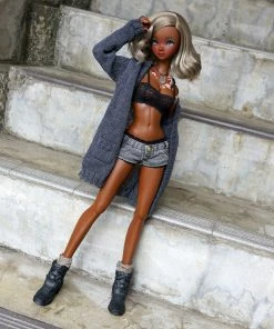 D2 Baggy Knit Cardigan (Ash Blue) Apparel