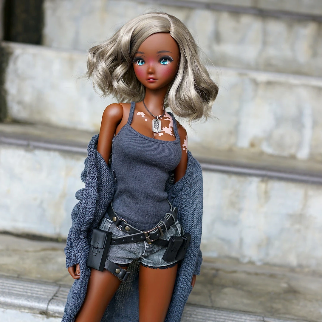 D2 Baggy Knit Cardigan (Ash Blue) Apparel