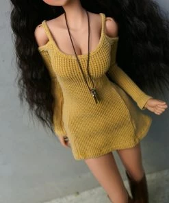 D2 Cold Shoulder Sweater (Beam Me Up Yellow) Secret Stuff