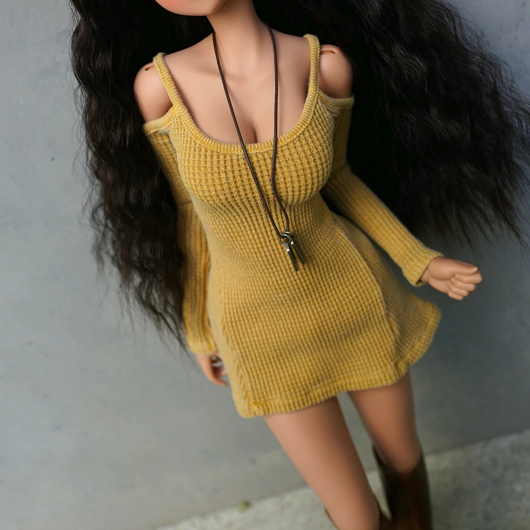 D2 Cold Shoulder Sweater (Beam Me Up Yellow) Secret Stuff