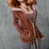 D2 Hooded Zip Cardigan (Rusty Brown)