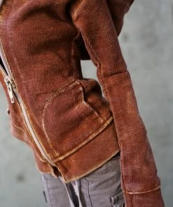 D2 Hooded Zip Cardigan (Rusty Brown)